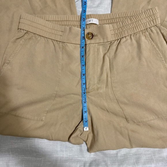 Loft Tan Beige Patch Pocket Wide Leg Pants Size 10 - Picture 8 of 10